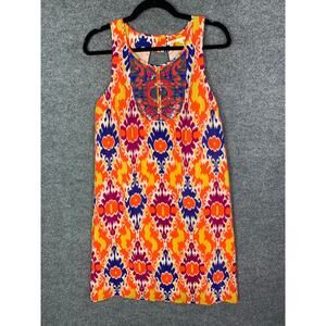 Floreat‎ Anthropologie Sequined Kaleidoscope Dress Tunic 100% Silk Size 2